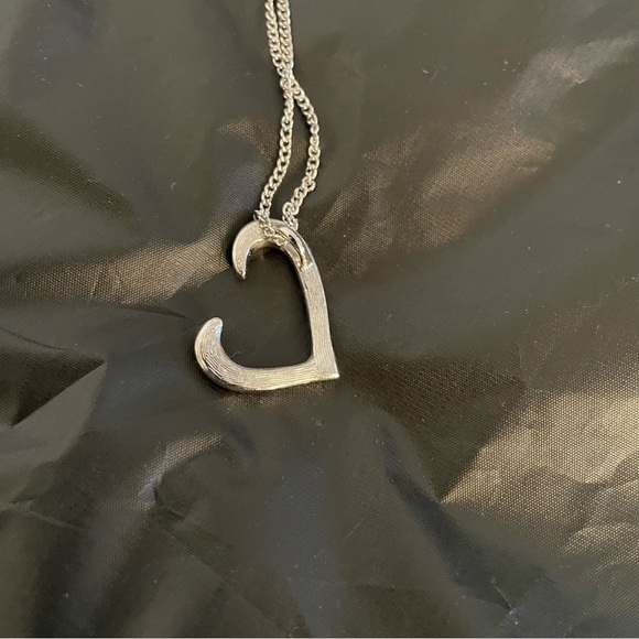 Chic Silver open Heart Necklace with 25” chain stocking stuffer - Picture 2 of 4
